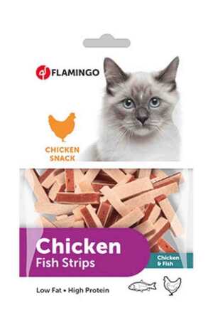 FLAMINGO - Flamingo Chicken Fish Strips Tavuklu Balıklı Kedi Ödül Maması 85gr FLAMINGO - Flamingo Chicken Fish Strips Tavuklu Balıklı Kedi Ödül Maması 85gr
