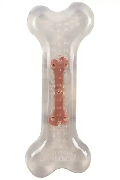 FLAMINGO - Flamingo Çikolata Kokulu Şeffaf Kemik Köpek Oyuncağı 12 cm (M)