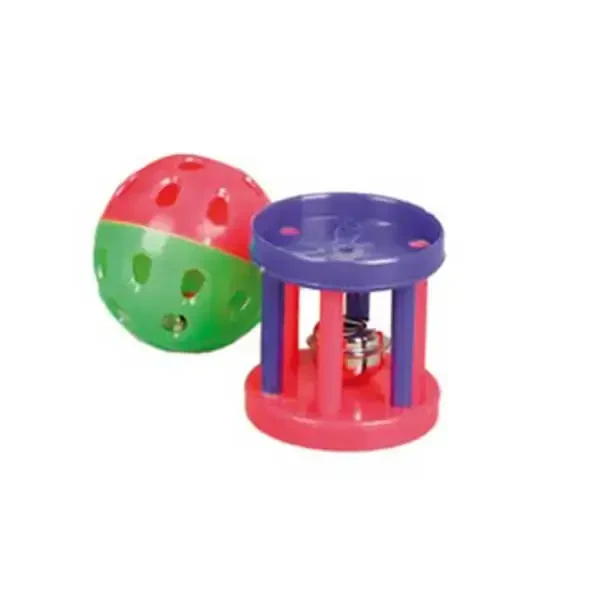 FLAMINGO - Flamingo Çıngıraklı Top Silindir Şeklinde 2 Çeşit Kedi Oyuncağı 4cm