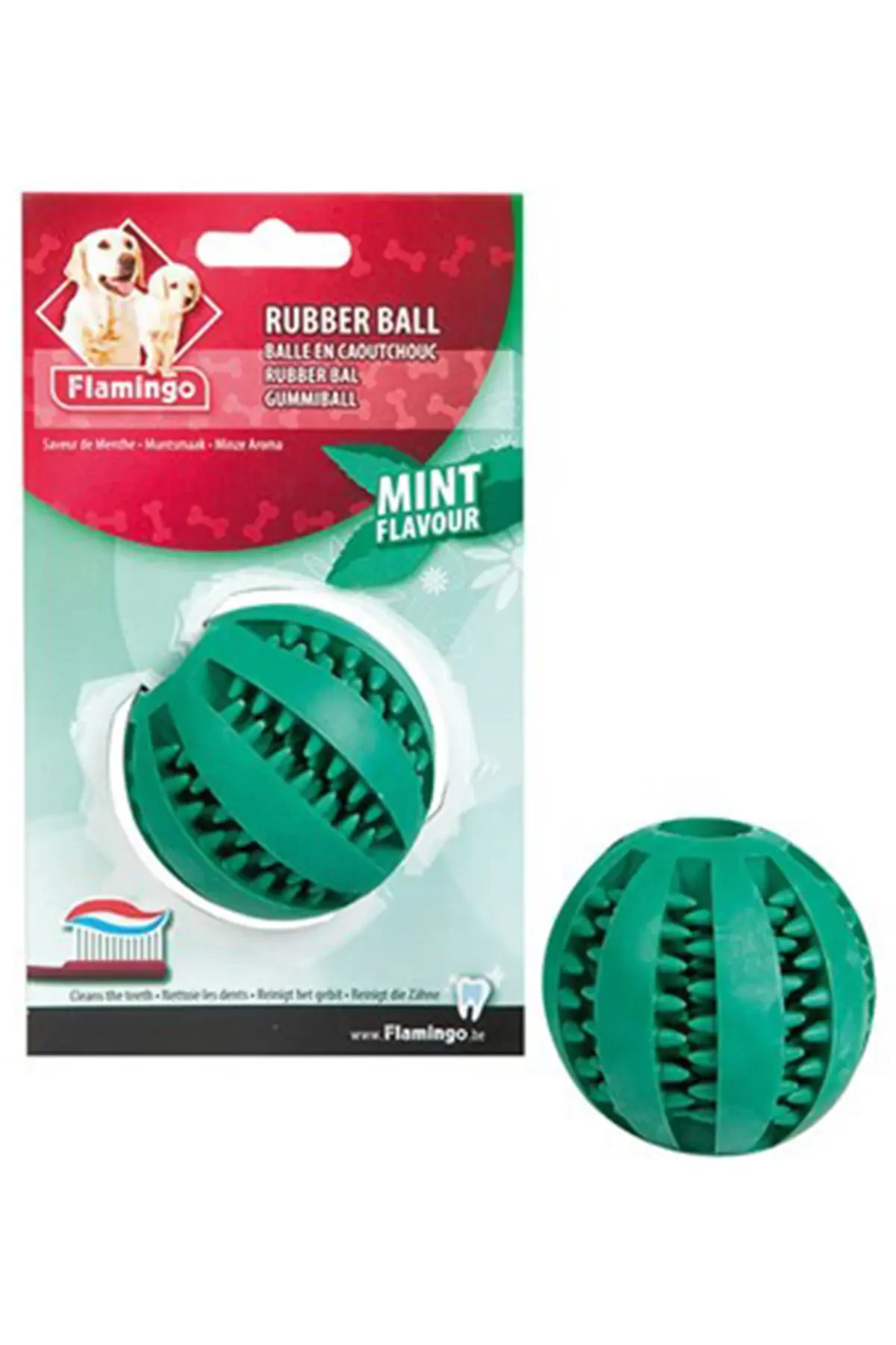 FLAMINGO - Flamingo Dişli Kauçuk Naneli Köpek Topu 7cm
