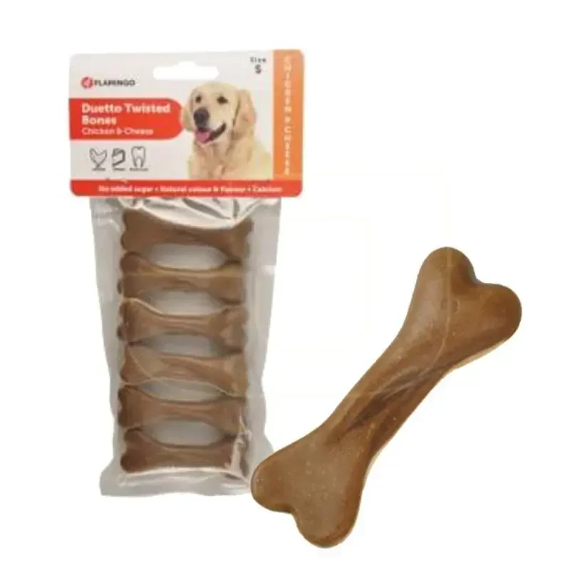 FLAMINGO - Flamingo Duetto Twisted Tavuk ve Peynirli Köpek Çiğneme Kemiği (6lı) 100gr FLAMINGO - Flamingo Duetto Twisted Tavuk ve Peynirli Köpek Çiğneme Kemiği (6lı) 100gr