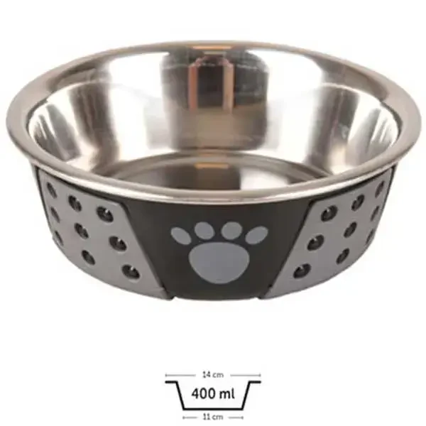 FLAMINGO - Flamingo Hermosa Köpek Mama Kabı 400ml Gri