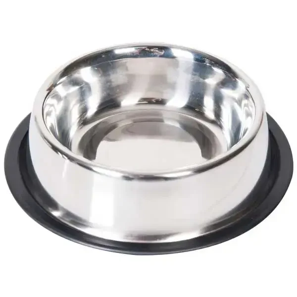 FLAMINGO - Flamingo Kaydırmaz Tabanlı Çelik Köpek Mama Su Kabı 470ml