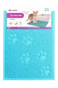 FLAMINGO - Flamingo Pati Desenli Dikdörtgen Kedi Tuvalet Paspası 40x30cm Mavi FLAMINGO - Flamingo Pati Desenli Dikdörtgen Kedi Tuvalet Paspası 40x30cm Mavi