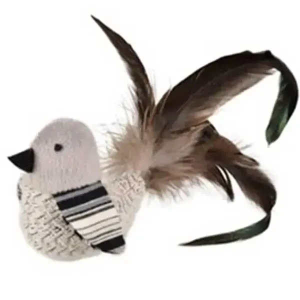 FLAMINGO - Flamingo Pırın Tüylü Kuş Kedi Oyuncağı Siyah&Beyaz