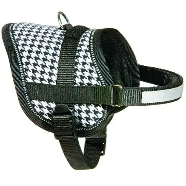 FLAMINGO - Flamingo Reflektörlü Göğüs Tasması 26-35cm (XS) Siyah&Beyaz