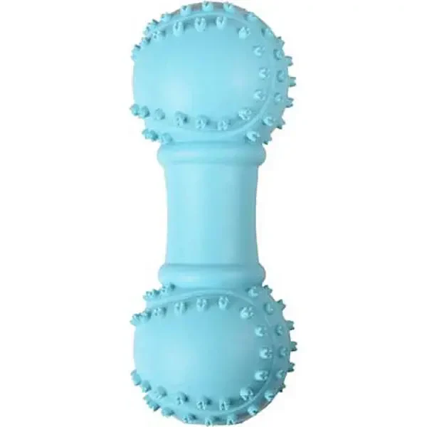 FLAMINGO - Flamingo Rubber Sesli Dumbell Köpek Oyuncağı 10cm Mavi