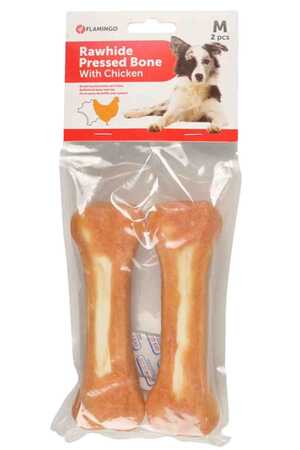 FLAMINGO - Flamingo Tavuk Eti Kaplı Kemik Köpek Ödül Kemiği 2li 15cm 220gr