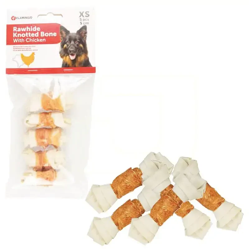 FLAMINGO - Flamingo Tavuk Etli Düğümlü Köpek Kemiği 70gr 5 Adet FLAMINGO - Flamingo Tavuk Etli Düğümlü Köpek Kemiği 70gr 5 Adet
