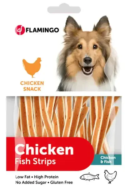 FLAMINGO - Flamingo Tavuklu ve Balıklı Şerit Köpek Ödül Maması 85gr FLAMINGO - Flamingo Tavuklu ve Balıklı Şerit Köpek Ödül Maması 85gr
