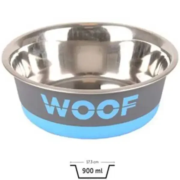 FLAMINGO - Flamingo Woof Köpek Mama Kabı 17cm 800ml Gri&Mavi