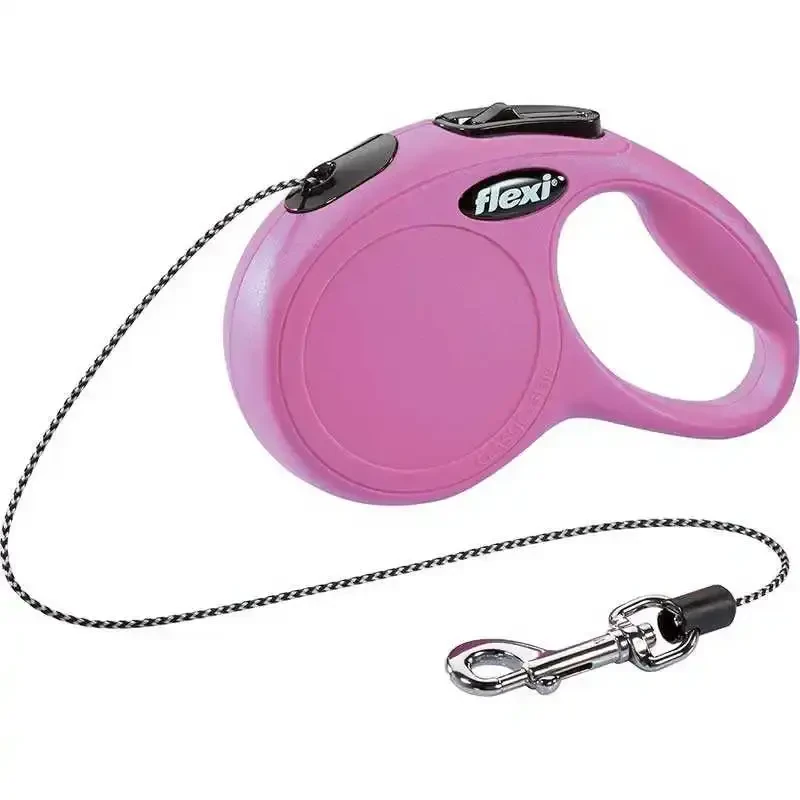 FLEXI - Flexi New Classic Otomatik İp Köpek Gezdirme Kayışı 3mt (XS) Pembe