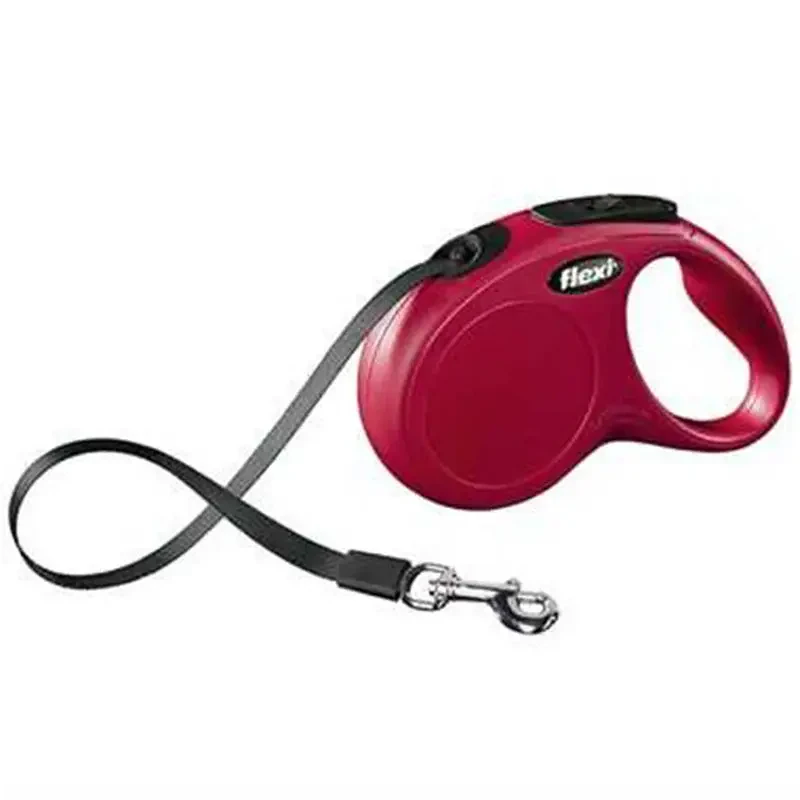 FLEXI - Flexi New Classic Otomatik Şerit Köpek Gezdirme Kayışı 5mt (S) Kırmızı