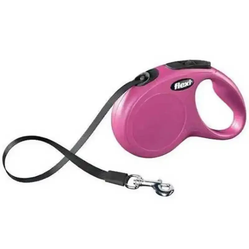 FLEXI - Flexi New Classic Otomatik Şerit Köpek Gezdirme Kayışı 5mt (S) Pembe