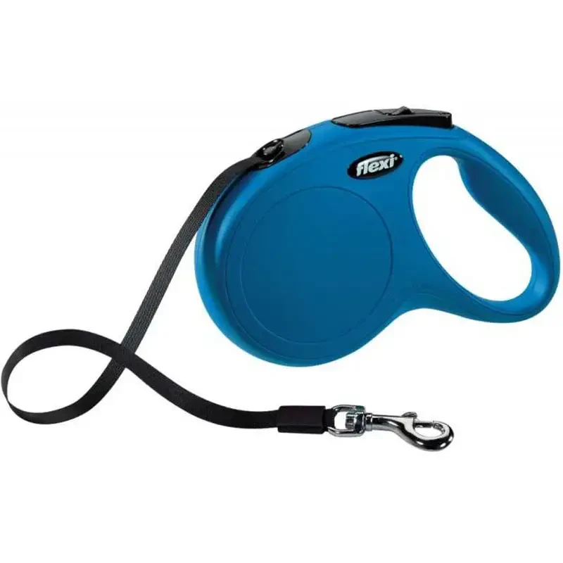 FLEXI - Flexi New Classic Otomatik Şerit Köpek Gezdirme Kayışı 5mt (M) Mavi