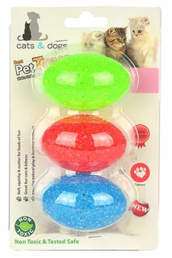 Flip Kedi Oyun Topu Elips Zilli 3lü Flip Kedi Oyun Topu Elips Zilli 3lü