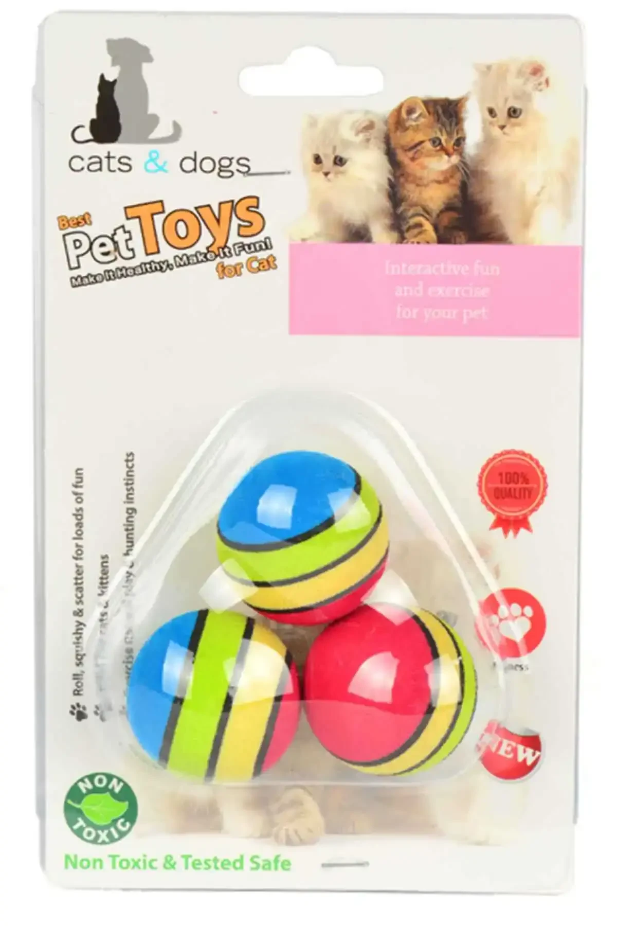 FLIP - Flip Kedi Oyun Topu Gökkuşağı (3lü)