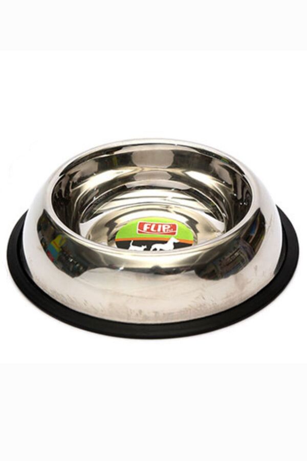 Flip Kedi ve Köpekler İçin Kaydırmaz Tabanlı Çelik Mama Kabı 720ml