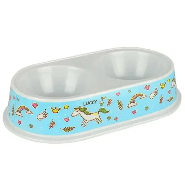 Flip Melamin Yuvarlak Çiftli Köpek Mama Kabı 24cm