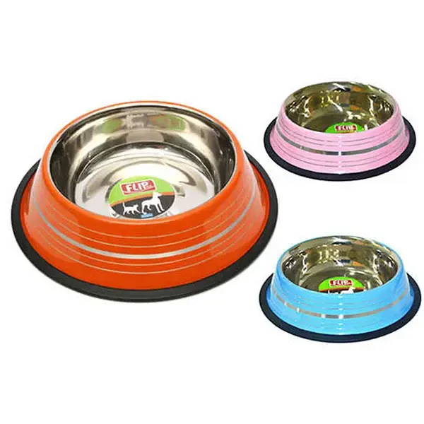 FLIP - Flip Renkli Şeritli Mama Kabı 900ml