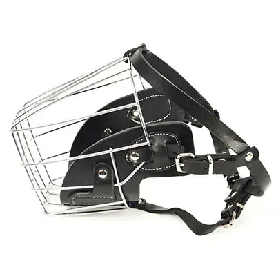 FLIP - Flip Telli Deri Köpek Ağızlığı 9cm Siyah (S)