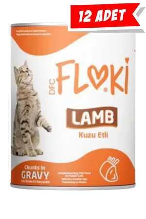FLOKİ - Floki Kuzulu Sos İçinde Yetişkin Kedi Konservesi 12x400gr (12li)