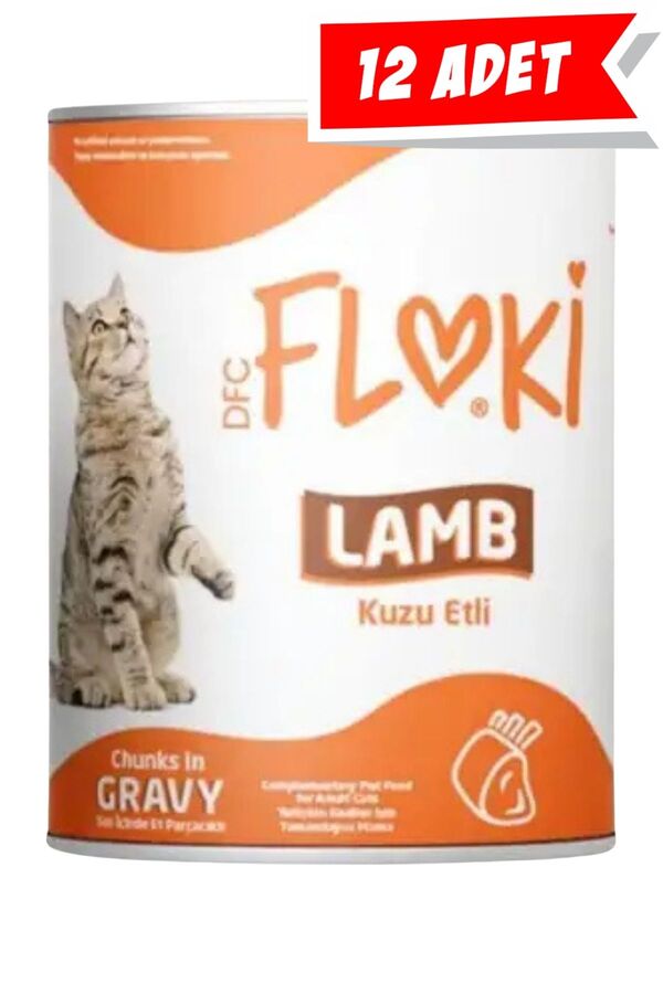 Floki Kuzulu Sos İçinde Yetişkin Kedi Konservesi 12x400gr (12li)