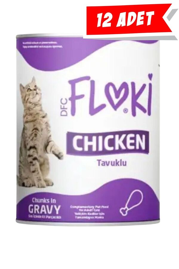 Floki Tavuklu Sos İçinde Yetişkin Kedi Konservesi 12x400gr (12li)