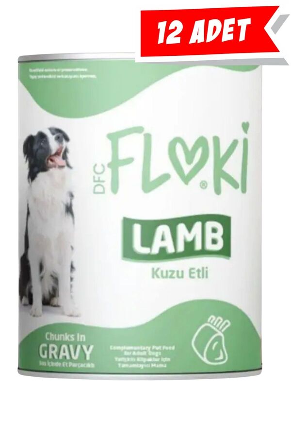 Floki Kuzulu Sos İçinde Yetişkin Köpek Konservesi 12x400gr (12li)