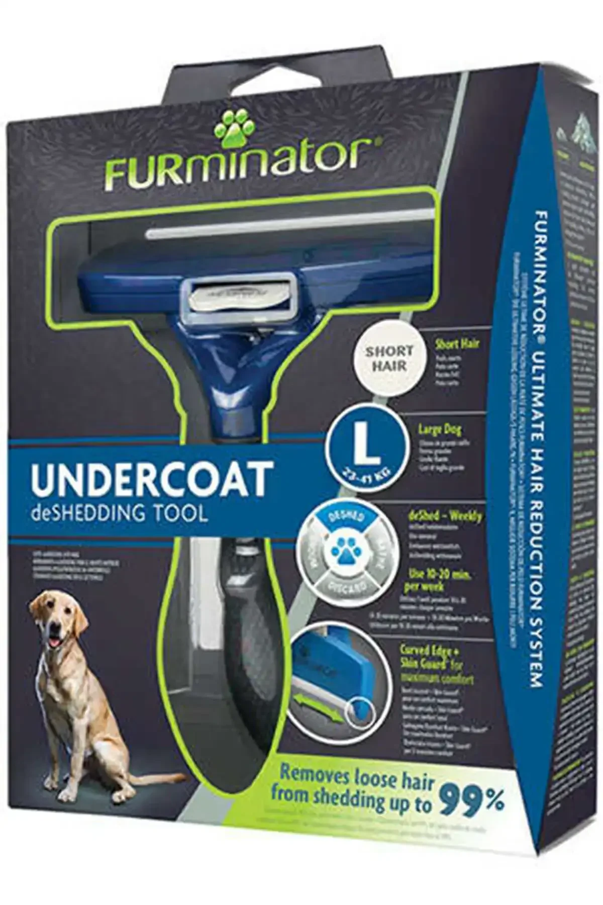 FURMINATOR - Furminator Kısa Tüylü Büyük Irk Köpekler için Köpek Tarağı (L)