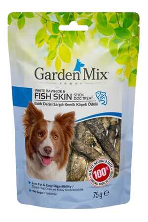 GARDEN MIX - Garden Mix Balık Derisi Sargılı Kemik Köpek Ödülü 75gr