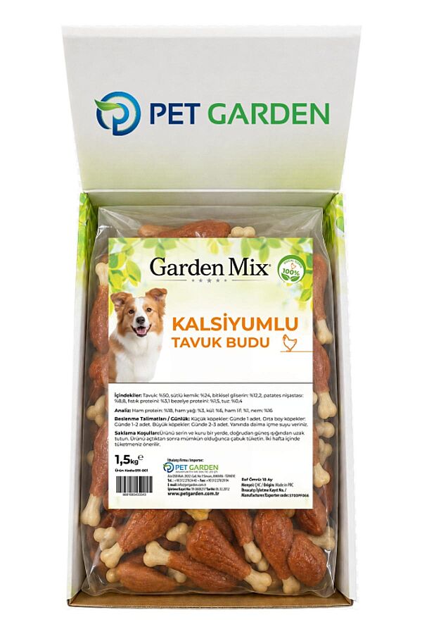 Garden Mix Kalsiyumlu Tavuk Budu Köpek Ödül Maması 1.5kg - 1