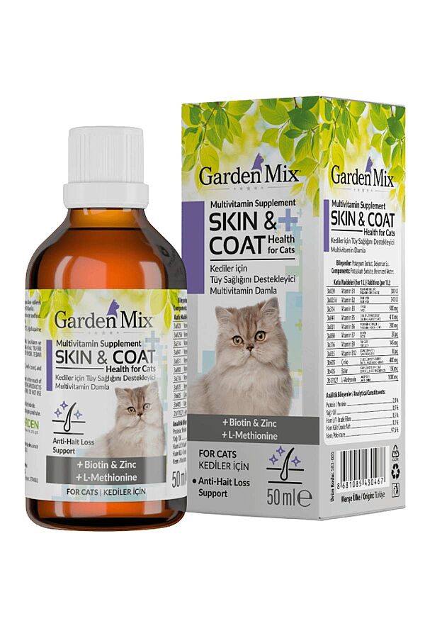 Garden Mix Kediler İçin Tüy Sağlığı Destekleyici Multivitamin Damla 50ml - 1
