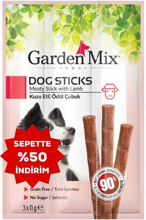 GARDEN MIX - Garden Mix Kuzu Etli Köpek Ödül Çubuğu 3x11gr