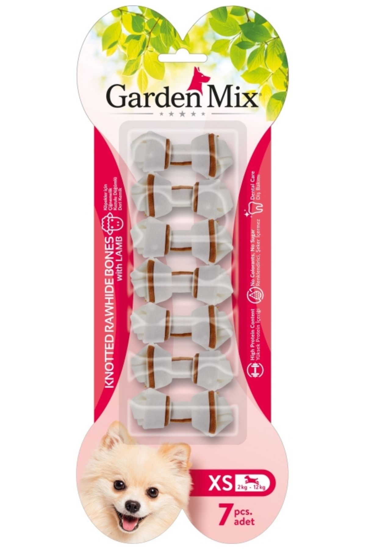 Gardenmix Kuzulu Düğümlü Köpek Kemiği XS 7li 6.3cm