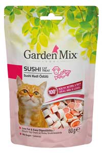 GARDEN MIX - Gardenmix Kuzulu Sushi Kedi Ödül Maması 60gr GARDEN MIX - Gardenmix Kuzulu Sushi Kedi Ödül Maması 60gr