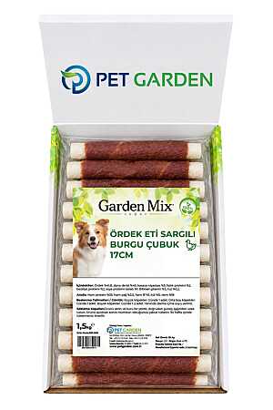 Garden Mix Ördek Eti Sargılı Burgu Çubuk Köpek Ödül Maması 17cm 1.5kg