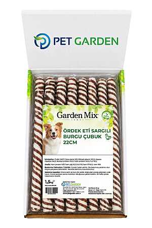 Garden Mix Ördek Eti Sargılı Burgu Çubuk Köpek Ödül Maması 22cm 1.5kg