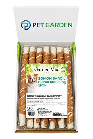 Garden Mix Somon Sargılı Burgu Çubuk Köpek Ödül Maması 28cm 1.5kg
