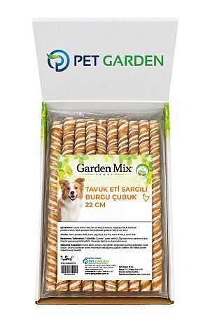 Garden Mix Tavuk Sargılı Burgu Çubuk Köpek Ödül Maması 22cm 1.5kg