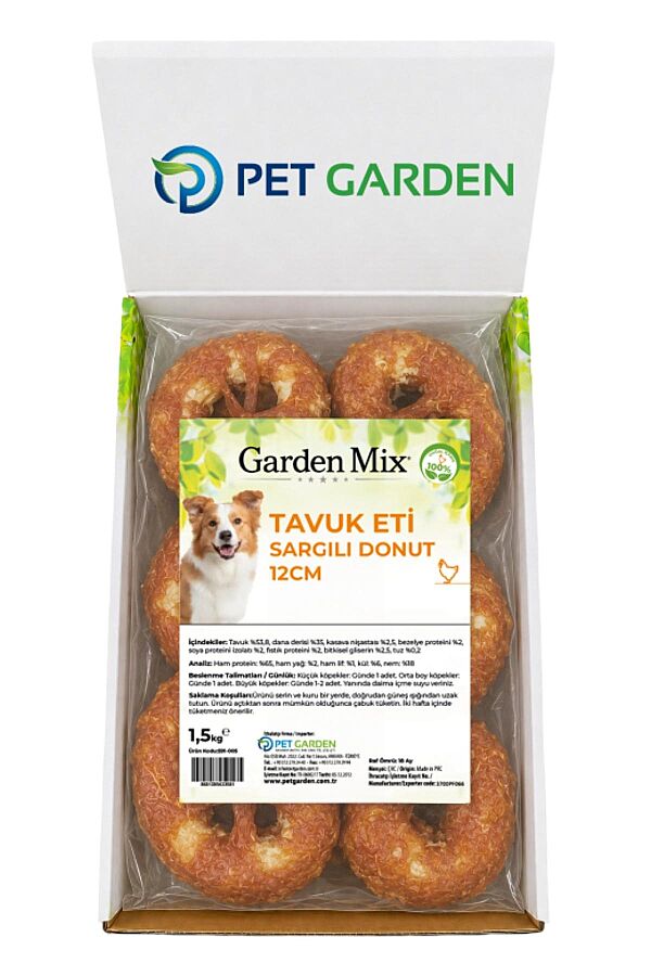 Garden Mix Tavuk Sargılı Donut Köpek Ödül Maması 12cm 1.5kg - 1