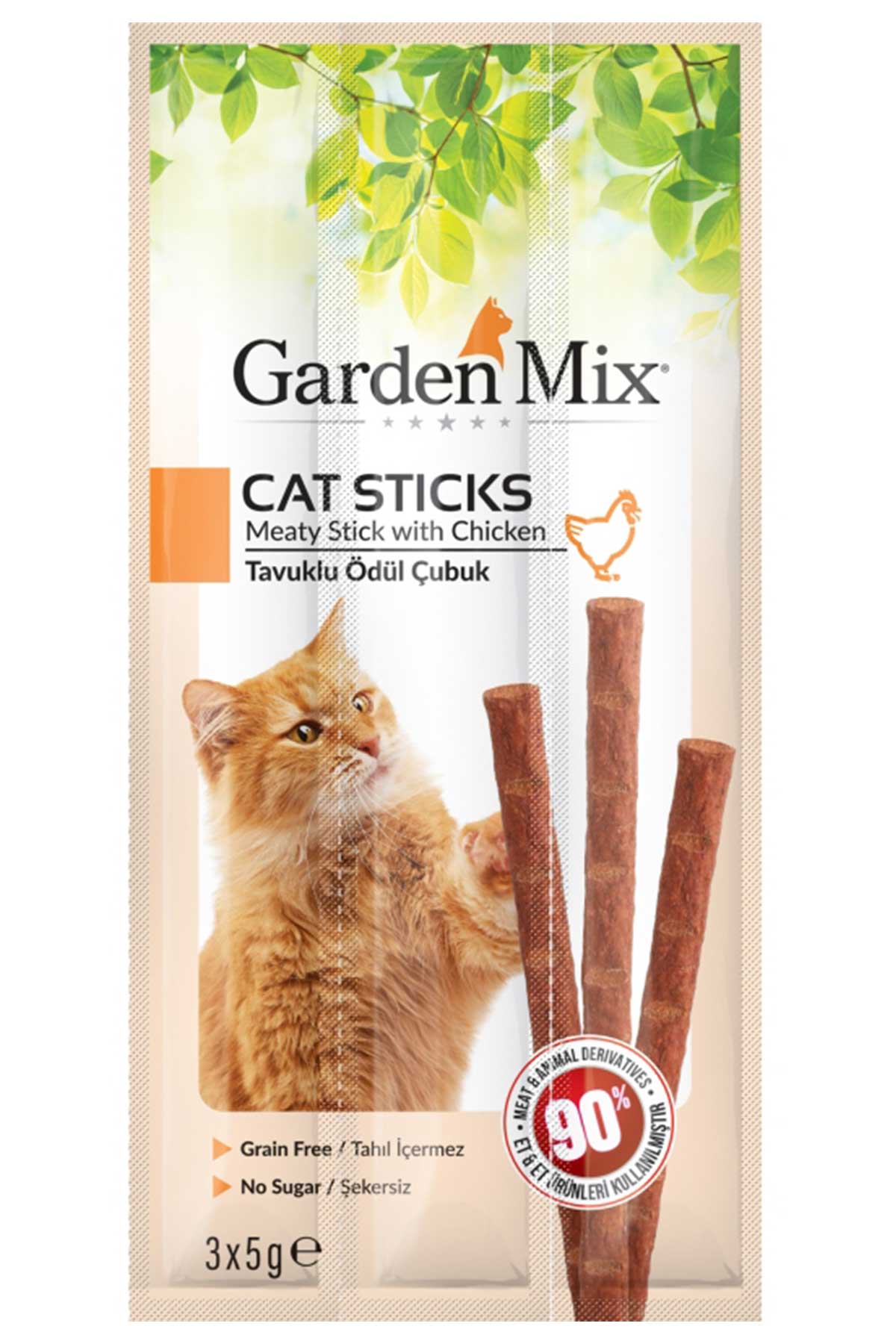 Garden Mix Tavuk Etli Kedi Ödül Çubuğu 3x5gr Garden Mix Tavuk Etli Kedi Ödül Çubuğu 3x5gr