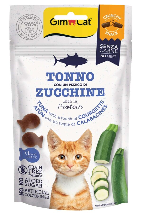 Gimcat Crunchy Snacks Ton Balıklı ve Kabaklı Tahılsız Kedi Ödülü 50gr
