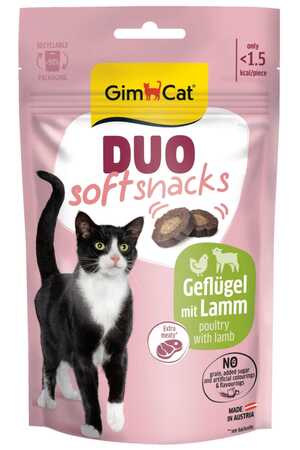 GIMCAT - GimCat Duo Soft Snacks Kümes Hayvanlı ve Kuzulu Kedi Ödülü 50gr