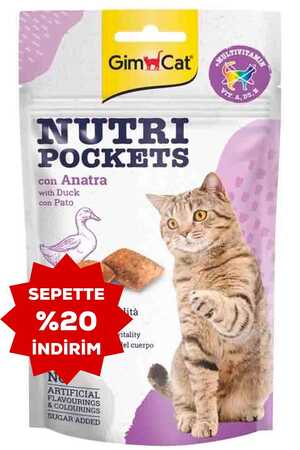 GimCat Nutripockets Ördekli Kedi Ödülü 60gr - Thumbnail