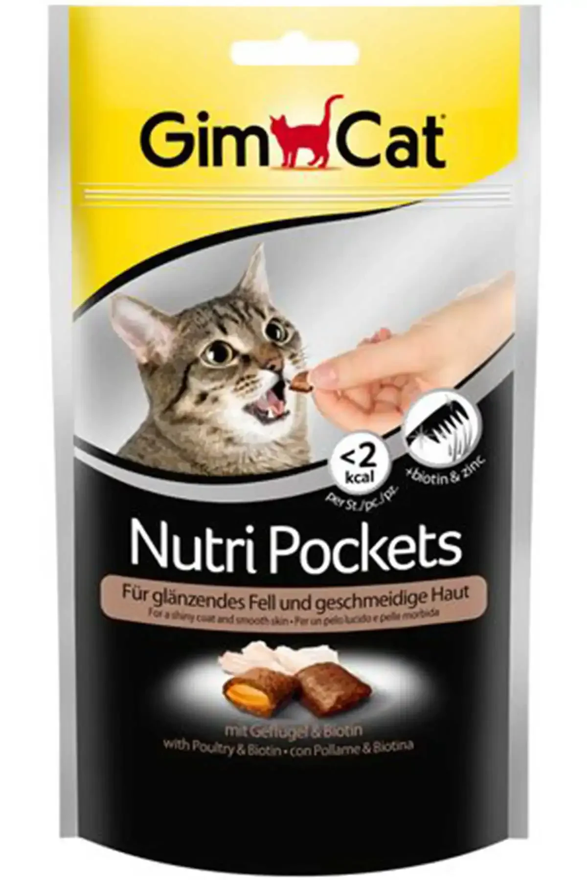 Gimcat Kedi Ödül Tableti Nutri Pockets Tavuk Biotin 60gr
