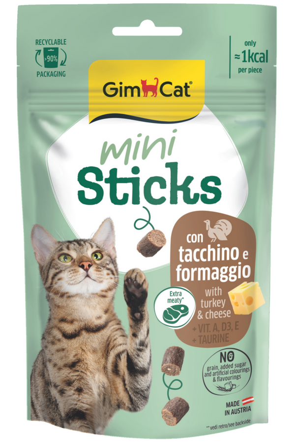 Gimcat Mini Sticks Hindili&Peynirli Ödül Çubukları 50gr