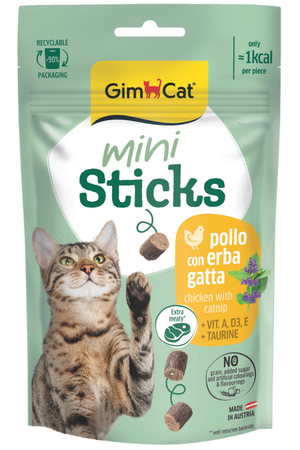 GIMCAT - Gimcat Mini Sticks Kedi Otlu&Tavuklu Ödül Çubukları 50gr GIMCAT - Gimcat Mini Sticks Kedi Otlu&Tavuklu Ödül Çubukları 50gr