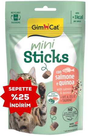 Gimcat Mini Sticks Somonlu&Kinoalı Ödül Çubukları 50gr