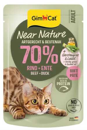 GIMCAT - GimCat Near Nature Ezme Sığır Etli ve Ördekli Yetişkin Kedi Konservesi 85gr